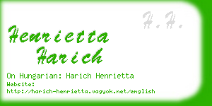 henrietta harich business card